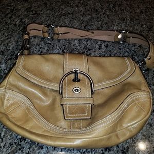 Coach all Leather tan handbag